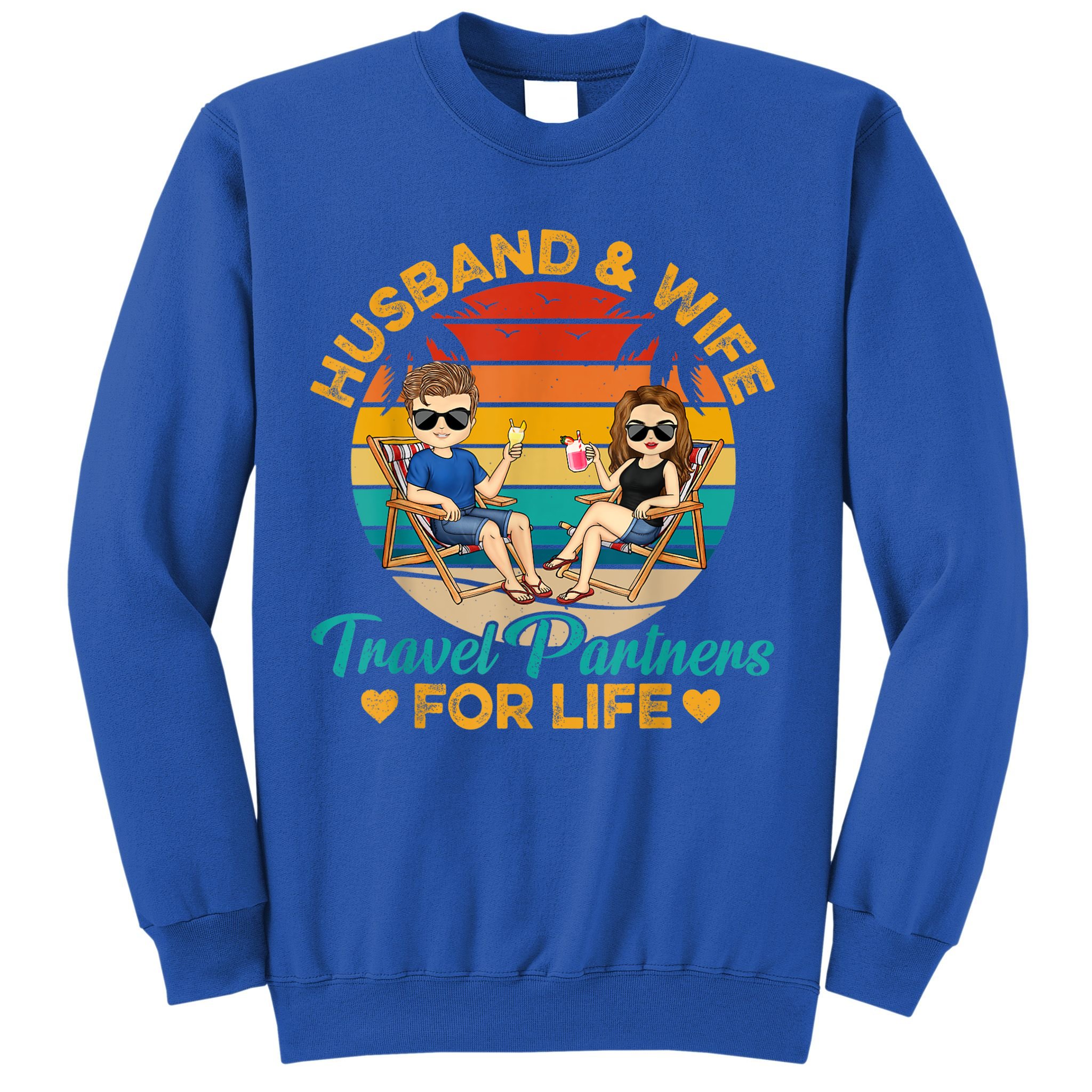 Husband And Wife Travel Partners For Life Beach Traveling Sweatshirt