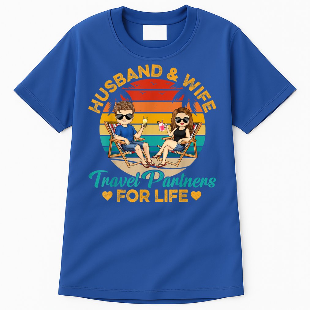 Husband And Wife Travel Partners For Life Beach Traveling Tall T-Shirt