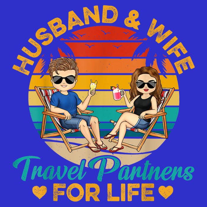 Husband And Wife Travel Partners For Life Beach Traveling 16 in Basic Backpack