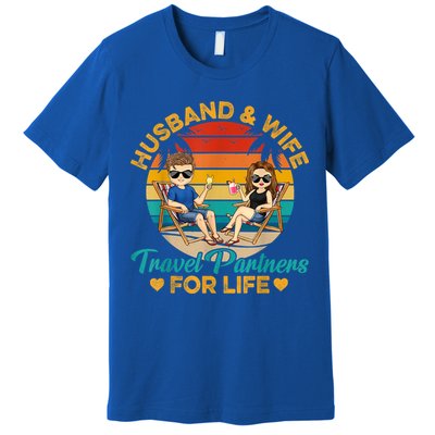 Husband And Wife Travel Partners For Life Beach Traveling Premium T-Shirt