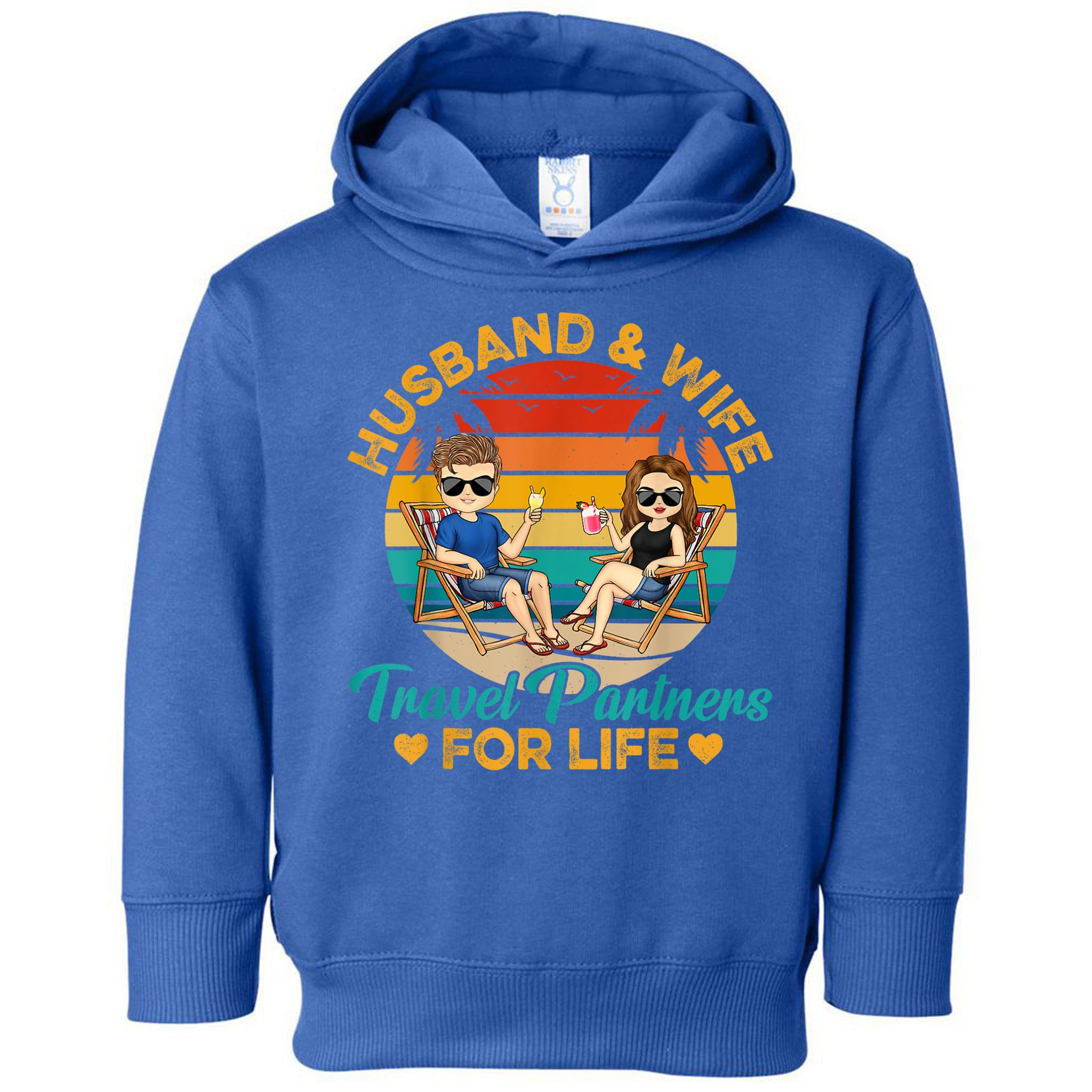 Husband And Wife Travel Partners For Life Beach Traveling Toddler Hoodie