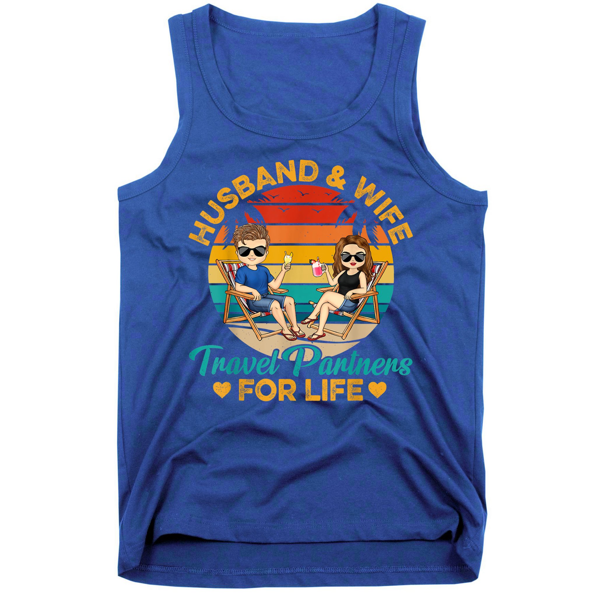 Husband And Wife Travel Partners For Life Beach Traveling Tank Top