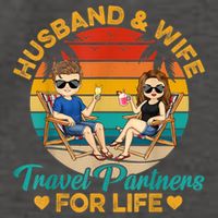 Husband And Wife Travel Partners For Life Beach Traveling Vector Backpack