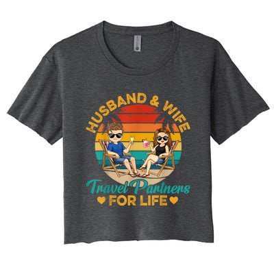 Husband And Wife Travel Partners For Life Beach Traveling Women's Crop Top Tee