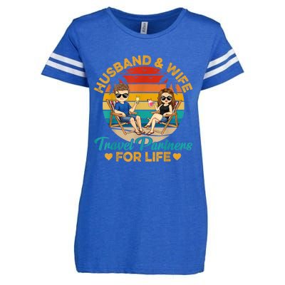 Husband And Wife Travel Partners For Life Beach Traveling Enza Ladies Jersey Football T-Shirt