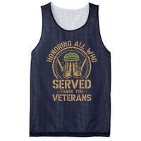 Honoring All Who Served Thank You Veterans Day Us Veteran Mesh Reversible Basketball Jersey Tank