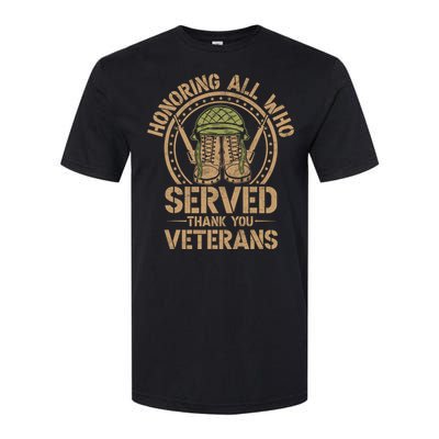 Honoring All Who Served Thank You Veterans Day Us Veteran Softstyle CVC T-Shirt