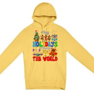 Holidays Around World Xmas Hanukkah Kwanzaa Diwali New Year Premium Pullover Hoodie