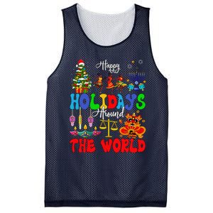 Holidays Around World Xmas Hanukkah Kwanzaa Diwali New Year Mesh Reversible Basketball Jersey Tank