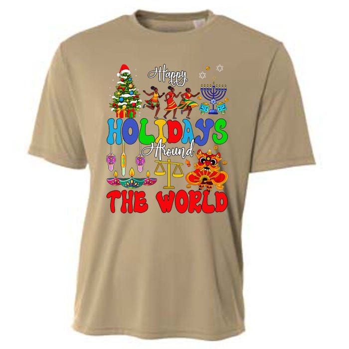 Holidays Around World Xmas Hanukkah Kwanzaa Diwali New Year Cooling Performance Crew T-Shirt