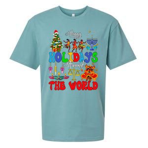 Holidays Around World Xmas Hanukkah Kwanzaa Diwali New Year Sueded Cloud Jersey T-Shirt