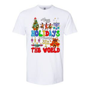 Holidays Around World Xmas Hanukkah Kwanzaa Diwali New Year Softstyle CVC T-Shirt