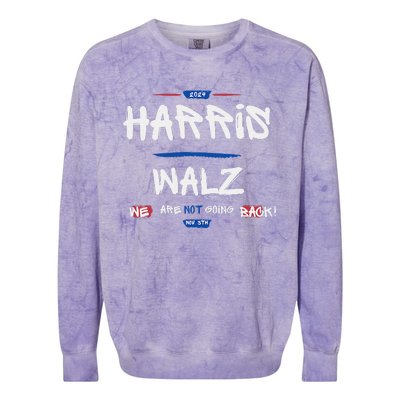 Harris And Walz We Are Not Going Back Nov 5th 2024 Vote Colorblast Crewneck Sweatshirt