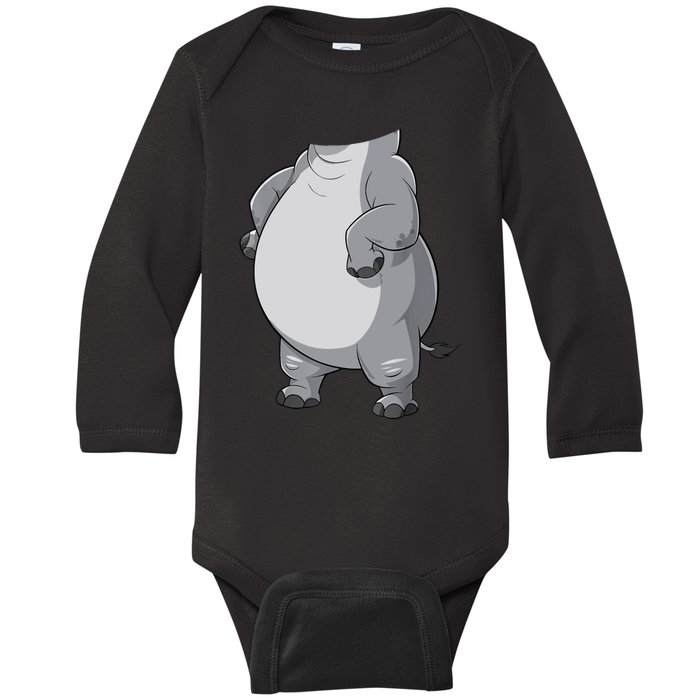 Hippo Adult Women Hippopotamus Costume Baby Long Sleeve Bodysuit