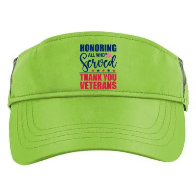 Honoring All Who Served Thank You Veterans Day American Flag Adult Drive Performance Visor