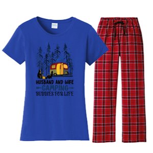 Husband And Wife Camping Buddies For Life Couples Camping Meaningful Gift Women's Flannel Pajama Set