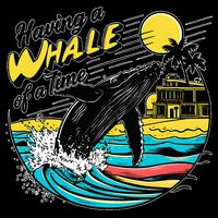 Having A Whale Of A Time Funny Humorous Beach 16oz Travel Tumbler