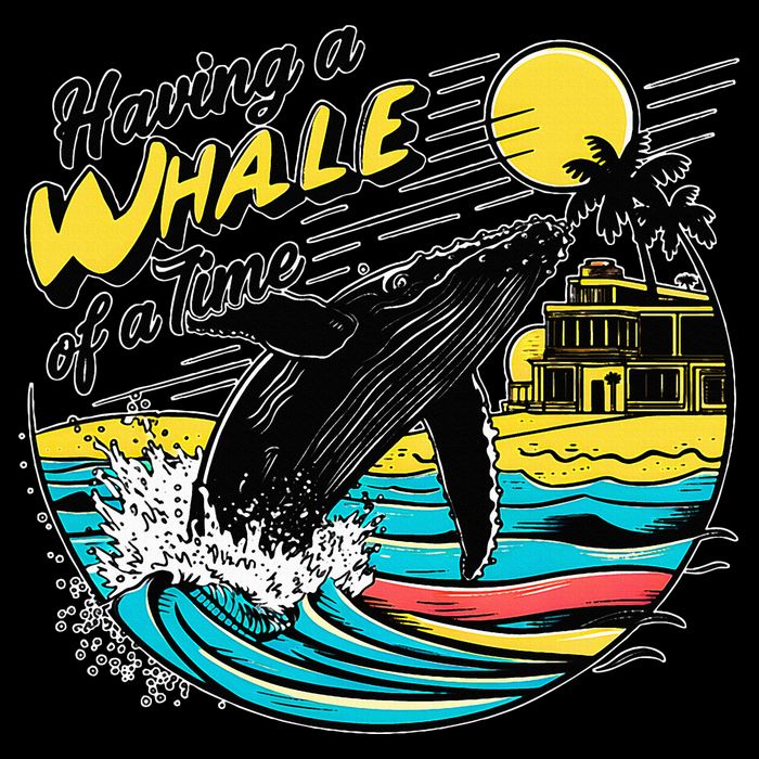 Having A Whale Of A Time Funny Humorous Beach 16oz Travel Tumbler