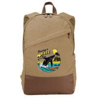 Having A Whale Of A Time Funny Humorous Beach Cotton Canvas Backpack