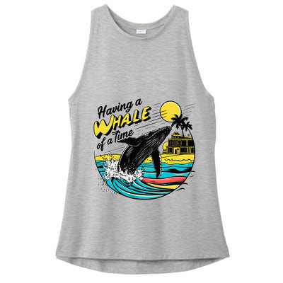 Having A Whale Of A Time Funny Humorous Beach Ladies PosiCharge Tri-Blend Wicking Tank