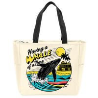 Having A Whale Of A Time Funny Humorous Beach Zip Tote Bag