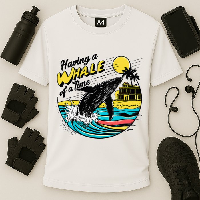 Having A Whale Of A Time Funny Humorous Beach Performance Shirt