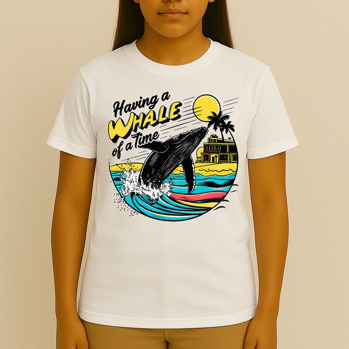 Having A Whale Of A Time Funny Humorous Beach T-Shirt