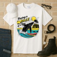 Having A Whale Of A Time Funny Humorous Beach Tall T-Shirt