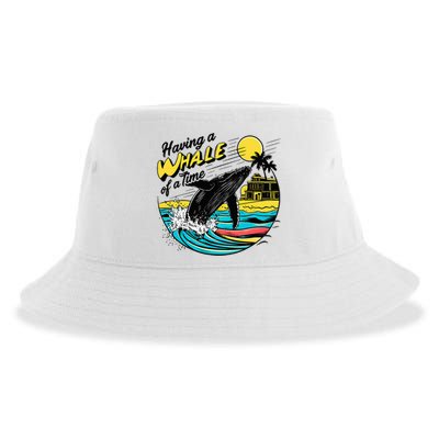 Having A Whale Of A Time Funny Humorous Beach Sustainable Bucket Hat