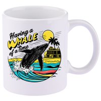 Having A Whale Of A Time Funny Humorous Beach 11oz C Handle Ceramic Mug