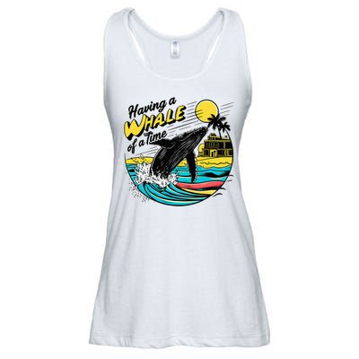 Having A Whale Of A Time Funny Humorous Beach Ladies Essential Flowy Tank