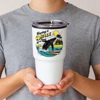 Having A Whale Of A Time Funny Humorous Beach Tumbler