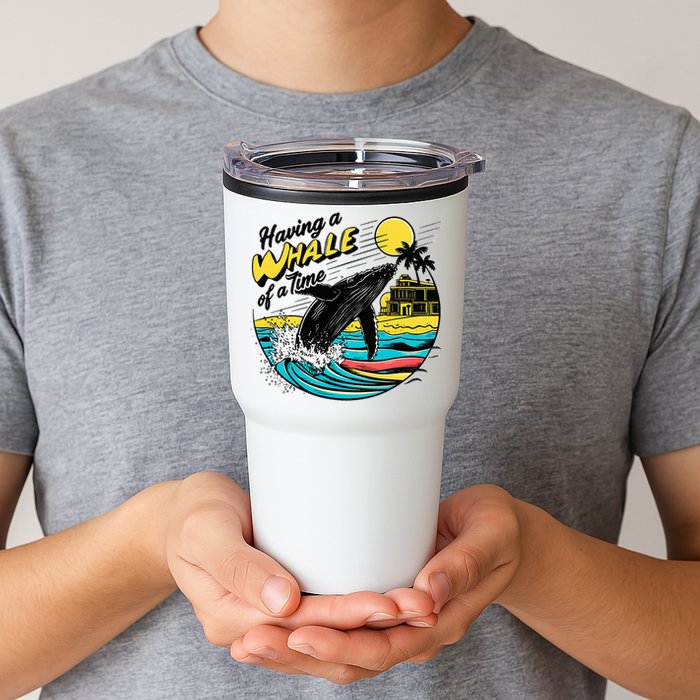 Having A Whale Of A Time Funny Humorous Beach Tumbler