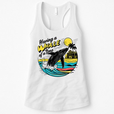 Having A Whale Of A Time Funny Humorous Beach Womens Tank Top