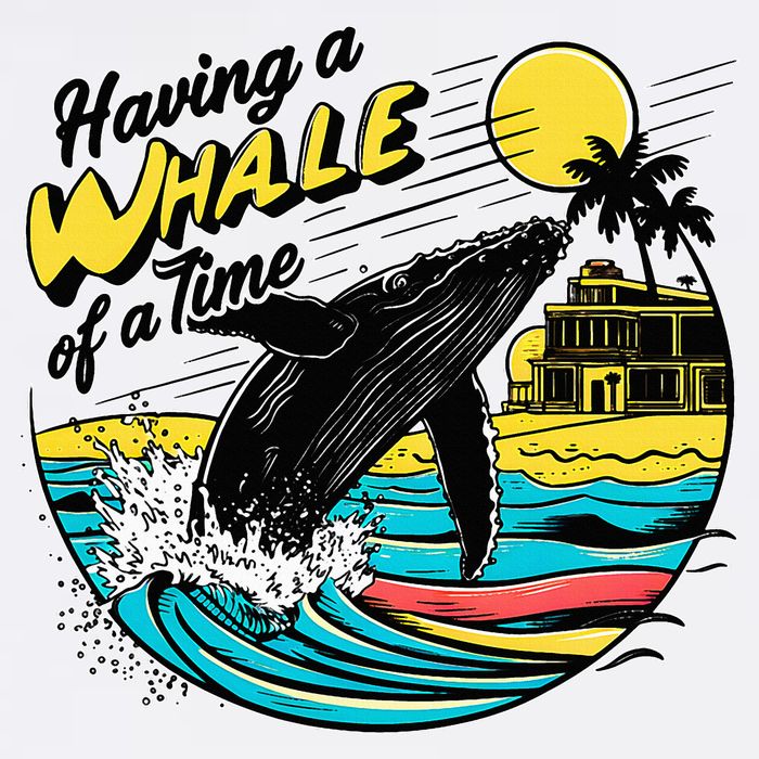 Having A Whale Of A Time Funny Humorous Beach Baby Bodysuit