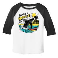 Having A Whale Of A Time Funny Humorous Beach Toddler Fine Jersey T-Shirt