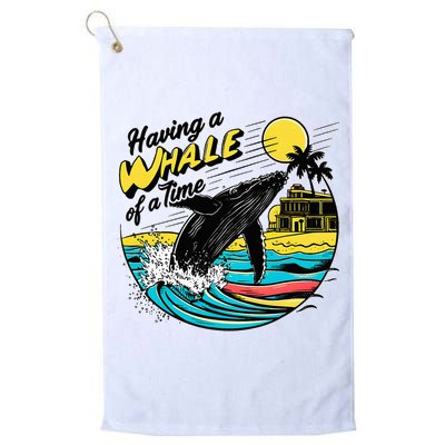 Having A Whale Of A Time Funny Humorous Beach Golf Towel