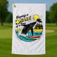 Having A Whale Of A Time Funny Humorous Beach Golf Towel