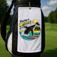 Having A Whale Of A Time Funny Humorous Beach Golf Towel