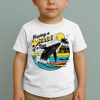 Having A Whale Of A Time Funny Humorous Beach Toddler T-Shirt