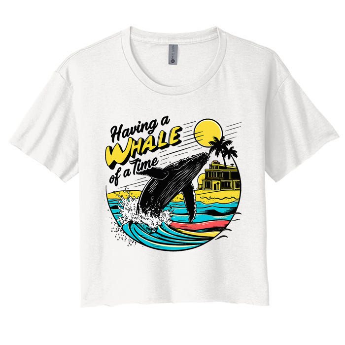 Having A Whale Of A Time Funny Humorous Beach Crop Top