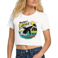 Having A Whale Of A Time Funny Humorous Beach Crop Top