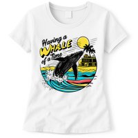 Having A Whale Of A Time Funny Humorous Beach Womens T-Shirt
