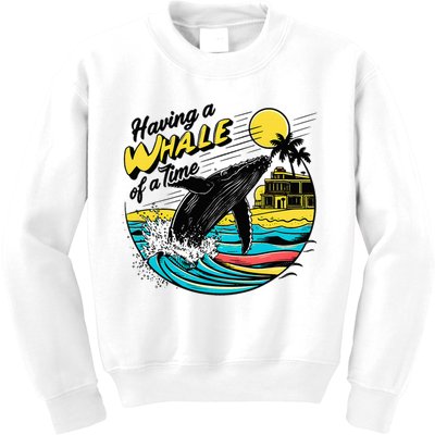 Having A Whale Of A Time Funny Humorous Beach Kids Sweatshirt