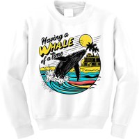 Having A Whale Of A Time Funny Humorous Beach Kids Sweatshirt