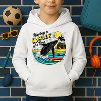 Having A Whale Of A Time Funny Humorous Beach Kids Hoodie