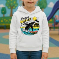 Having A Whale Of A Time Funny Humorous Beach Kids Hoodie