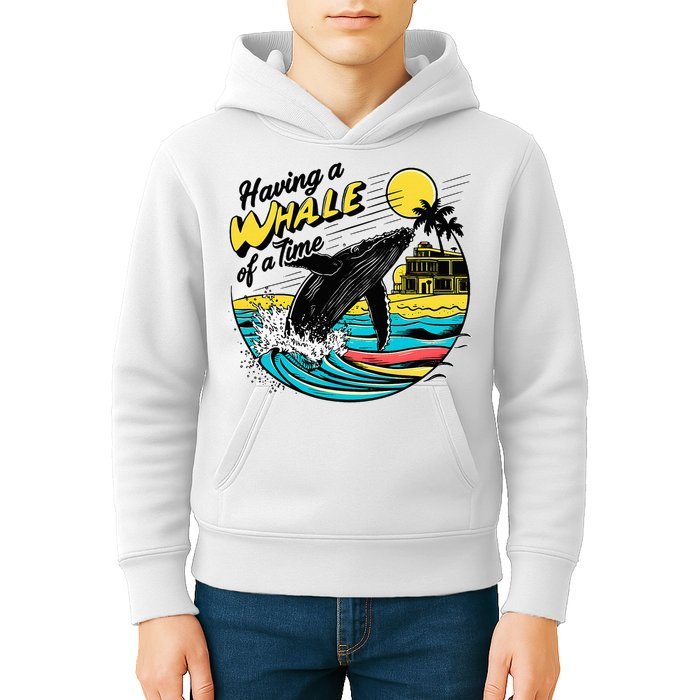 Having A Whale Of A Time Funny Humorous Beach Kids Hoodie