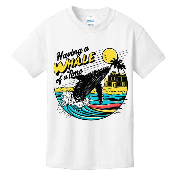 Having A Whale Of A Time Funny Humorous Beach Kids T-Shirt