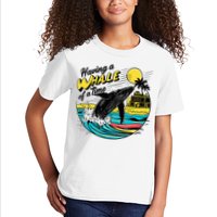 Having A Whale Of A Time Funny Humorous Beach Kids T-Shirt